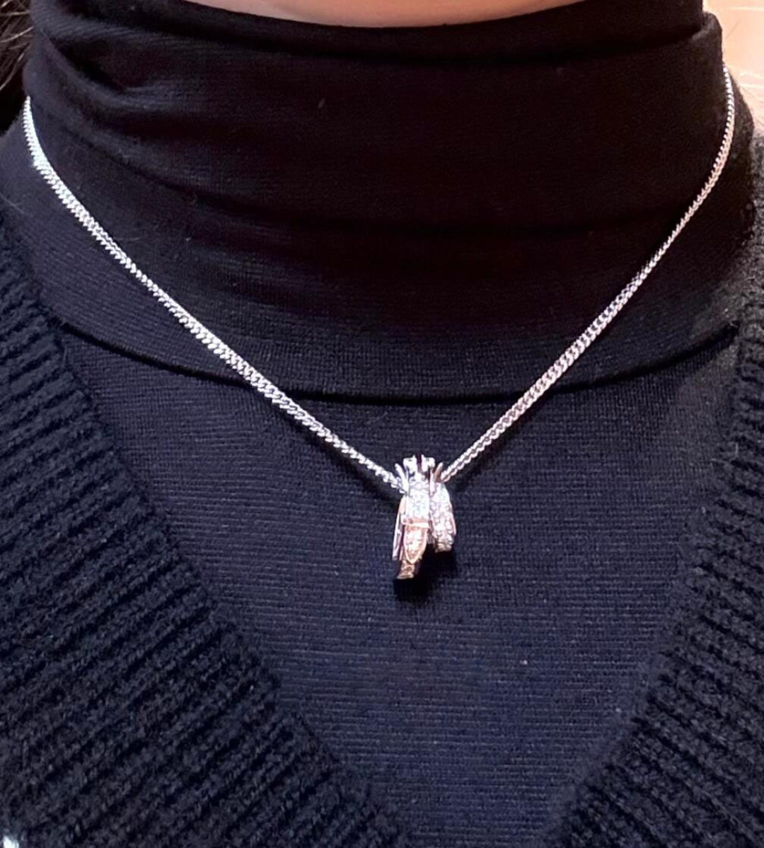 Etriviere Necklace: Modern Classic in 925 Silver with Gold Plating - 图片 6