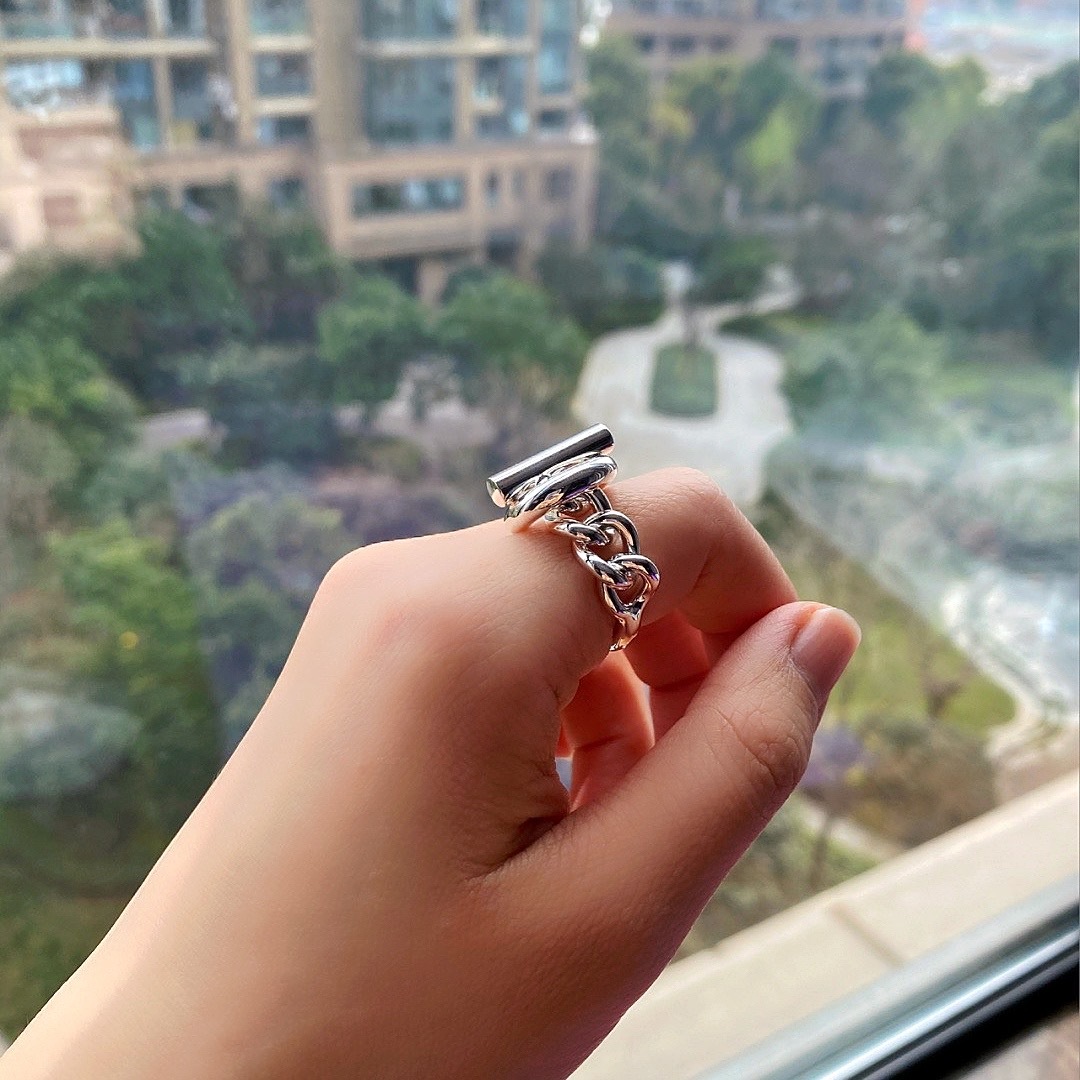 925 Pure Silver Ring with Unique Design and Steel Stamp, Valuable Collectible. - 图片 5