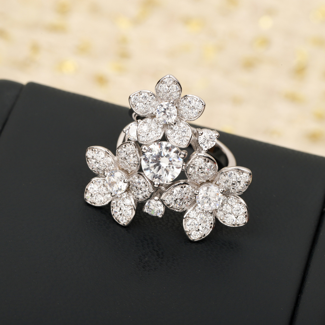 Exquisite Wild Flower Jewelry Collection: Diamond Flowers in 925 Silver and Gold - 图片 3