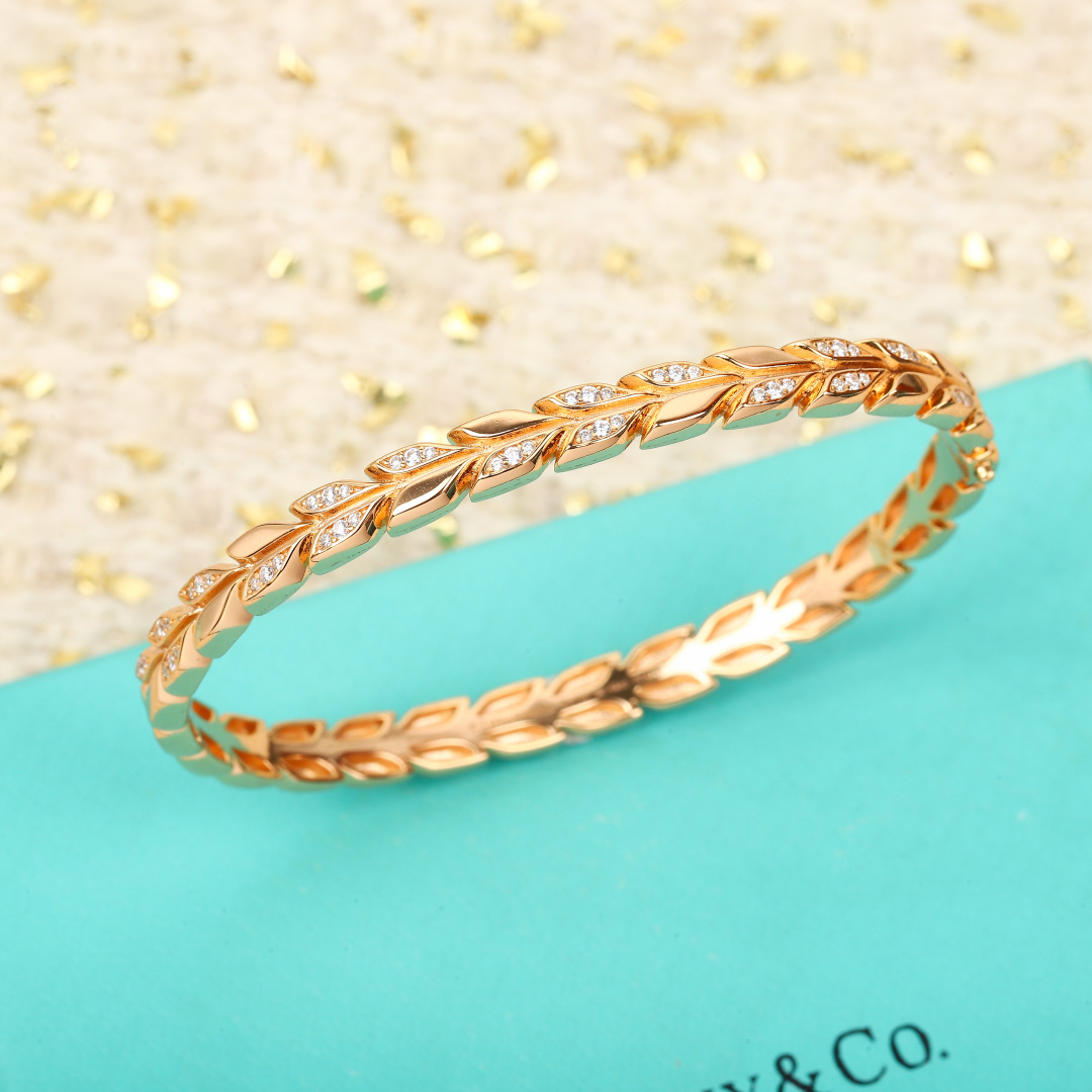 Victoria Series Bracelet: Nature-Inspired Diamond Design with 925 Silver and Gold Plating - 图片 3
