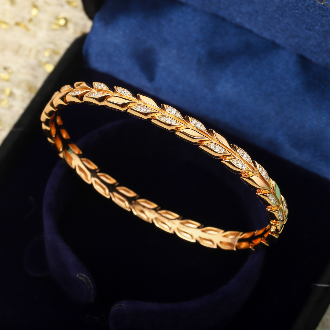 Victoria Series Bracelet: Nature-Inspired Diamond Design with 925 Silver and Gold Plating - 图片 2