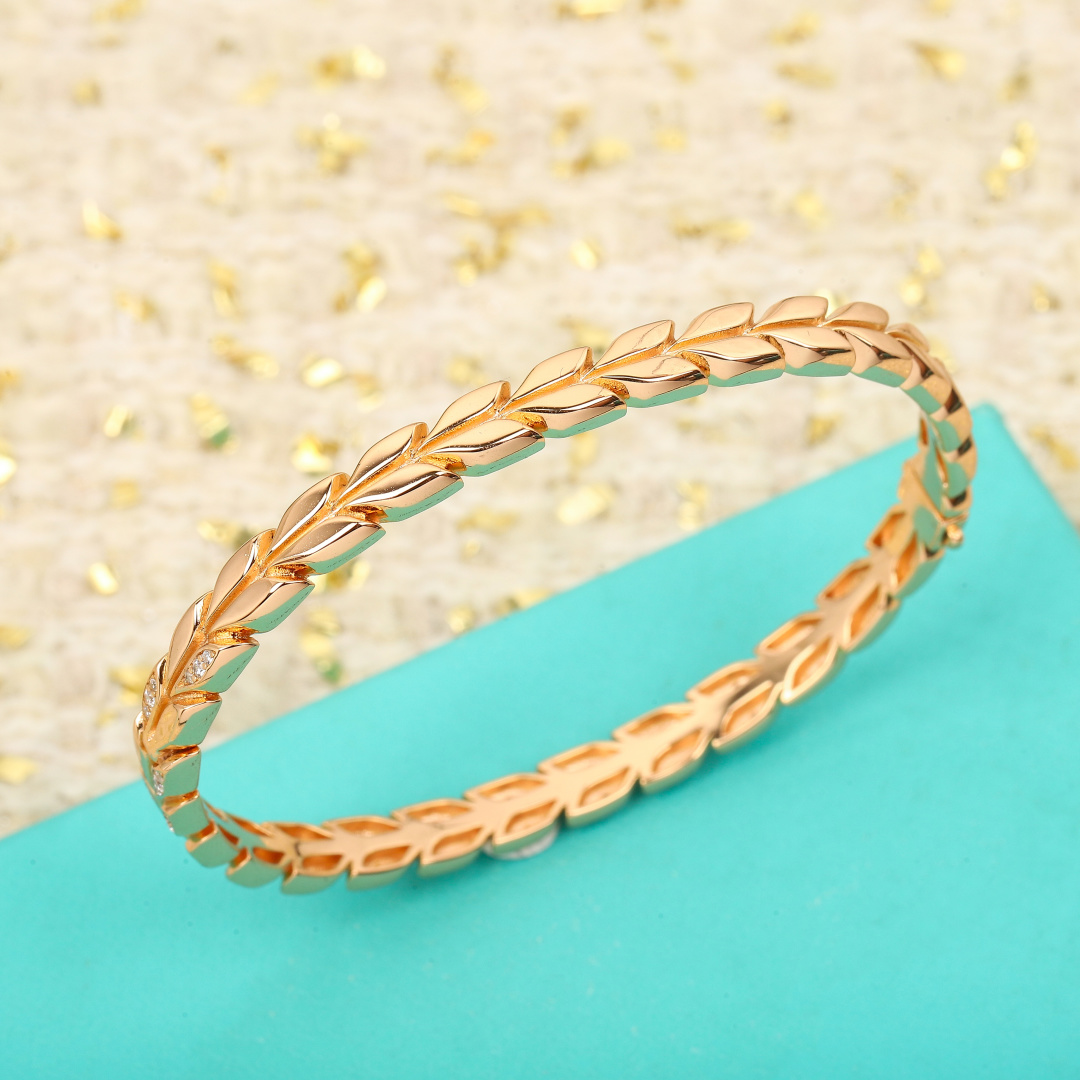Victoria Series Bracelet: Nature-Inspired Diamond Design with 925 Silver and Gold Plating - 图片 4