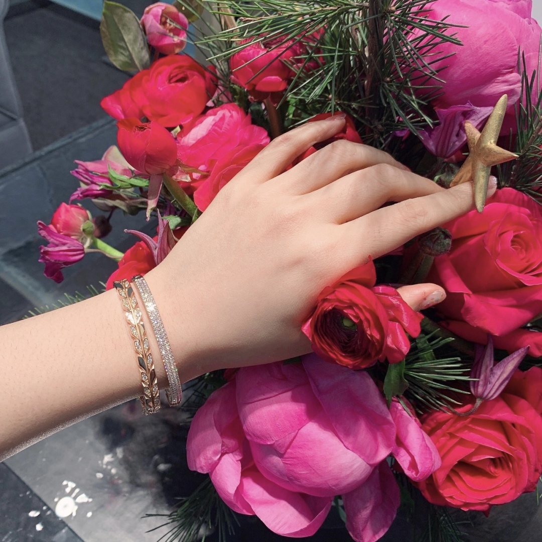 Victoria Series Bracelet: Nature-Inspired Diamond Design with 925 Silver and Gold Plating - 图片 8