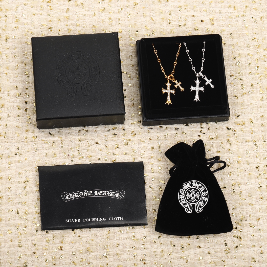 【我们出品】双十字架项链  zP🆕80000+认准唯一一家真正购入珠宝类zP🆕开发的，可订做真金真钻，只