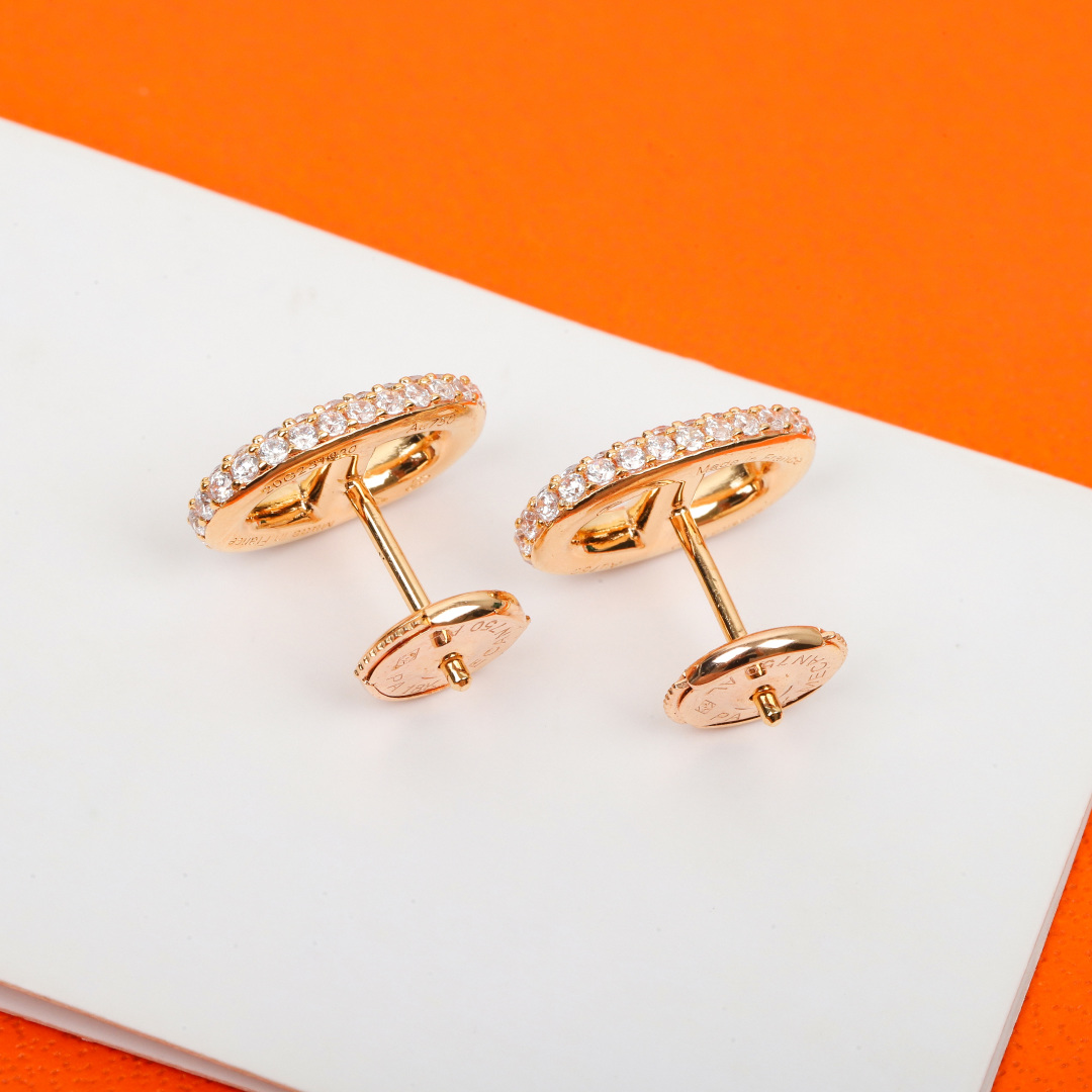 “P7000 Cute Pig’s Nose Earrings: 925 Silver, Platinum Plated, Diamond Accents” - 图片 6