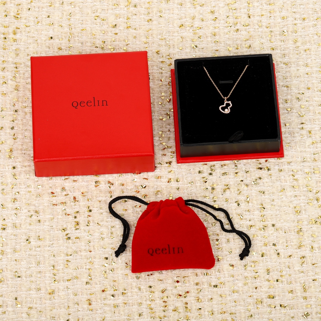 Qeelin Wulu Pearl Necklace, 925 Silver, Rose Gold Plated With Diamonds 7 cmp i1755533645376 2247 0 0