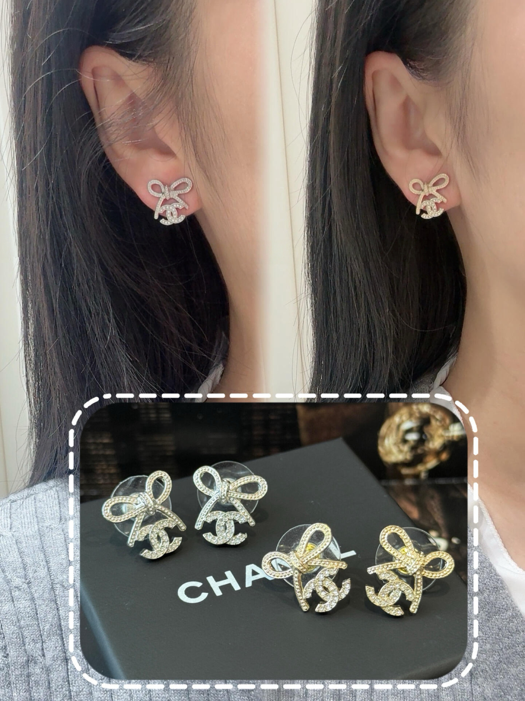 ¥ 110【我们出品】ZP💰4430❗️量大咨询客Fu❗

🔥🔥本季必入爆款25K新款耳钉【Ch@nel蝴蝶结吊双C耳钉】🔥火到炸裂，美到窒息，不买真心对不起自己❗️❗️全部采用进口施华洛钻，无敌重工成本非常高，市面上万万千千版本，各种low版看图做用假钻的也有，一定要多多对比，认准【我们出品】就可以了[偷笑][偷笑]分分钟又帮你们节省了几千大洋❗