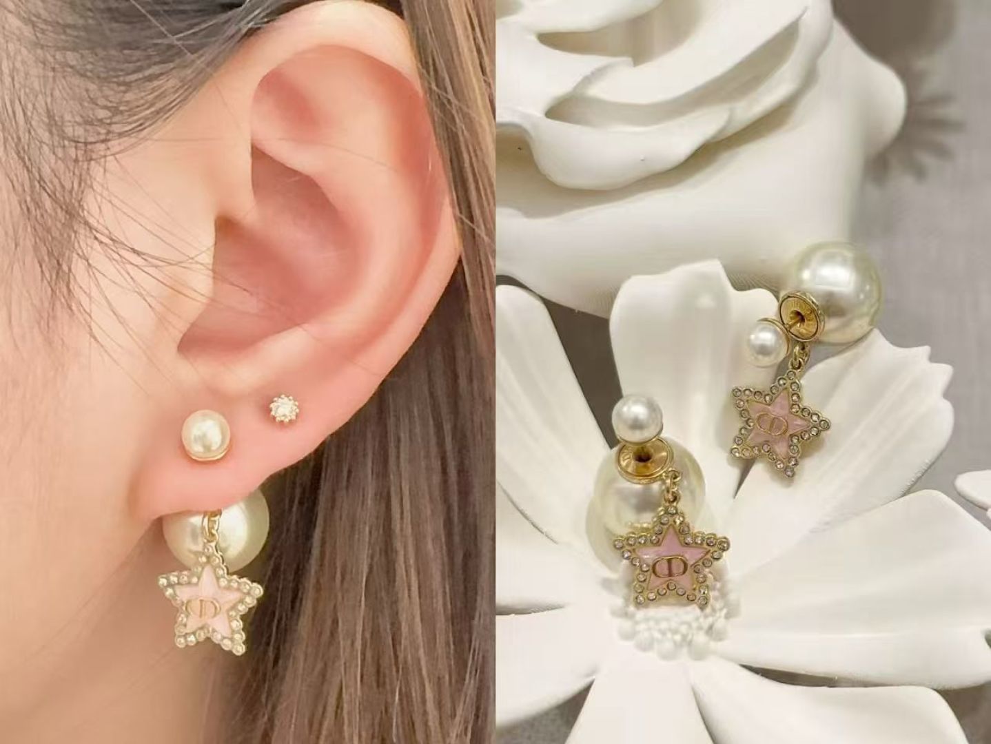 ¥ 110【我们出品】预售20号左右出货，ZP 5220！量大咨询客Fu❗️

【D!or五角星CD珍珠耳钉】26年早春Cruise最新款！😍😍精致又貌美，怎么搭配怎么好看❗️五角星⭐️树脂+施华洛钻，不是那种全白的，而是白色发浓发青的色珠，认准我们出品一致致ZP！上身百搭又不失独特气质，日常通勤首选，强烈推荐❗️❗️