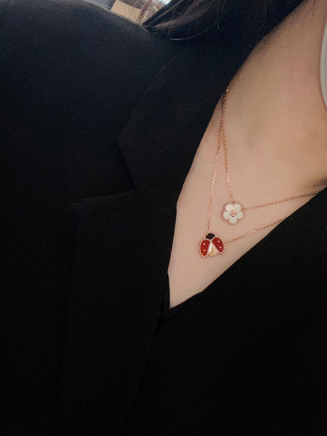 ¥ 200【我们出品】七星瓢虫项链 可订做真金真钻，只做对版ZP真金货，Pk市面各种金货❗️量大咨询客Fu

Lucky Spring系列以瓢虫和花卉主题图案，致敬Van Cleef & Arpels梵克雅宝所珍视的主题——万物复苏的春季。此系列作品采用玫瑰金、红玉髓和缟玛瑙打造，令世家世的迷人自然更加丰富多彩。通体采用925银，厚金电镀，保色程度更久。