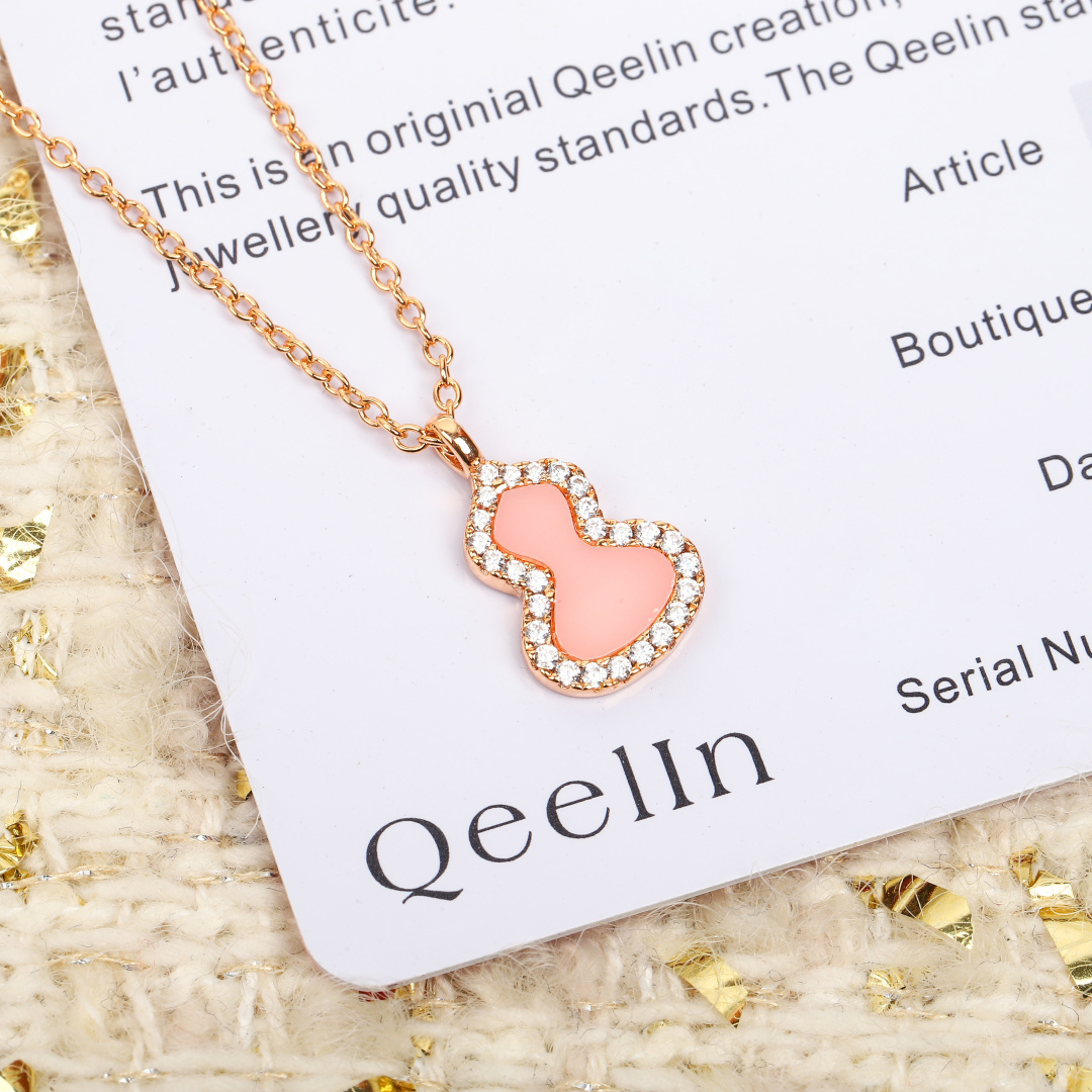 【】葫芦小号项链，可订做真金真钻版，量大咨询客FuQeeli@麒麟葫芦珠宝采用 中国元素与现代设计融合，