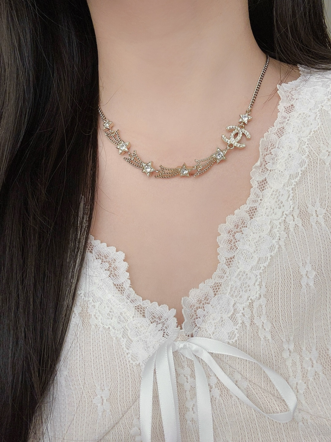 【】官网 12600！量大咨询客Fu❗️【香 流星双c项链】长度🉑调节❗️25秋冬最新款系列！全网首发！