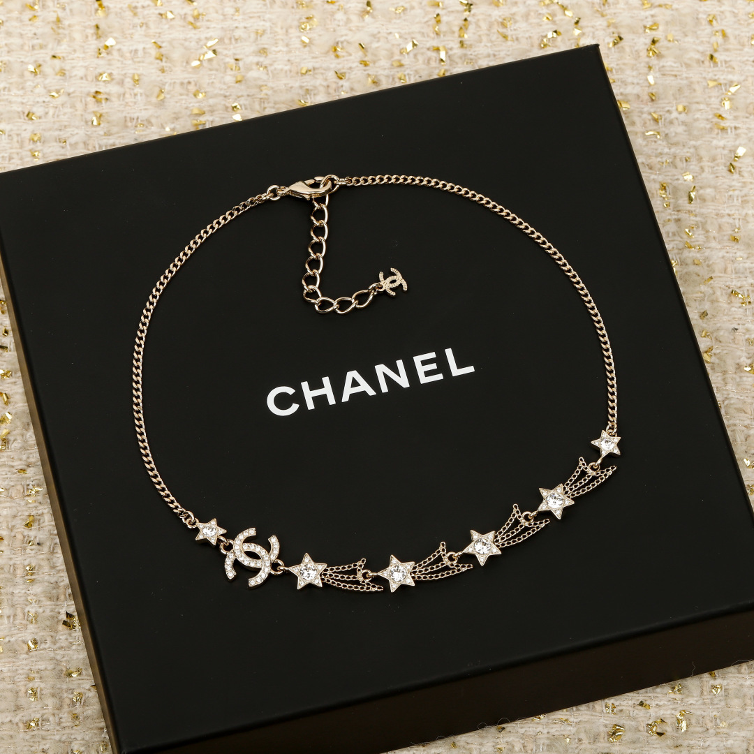 【】官网 12600！量大咨询客Fu❗️【香 流星双c项链】长度🉑调节❗️25秋冬最新款系列！全网首发！