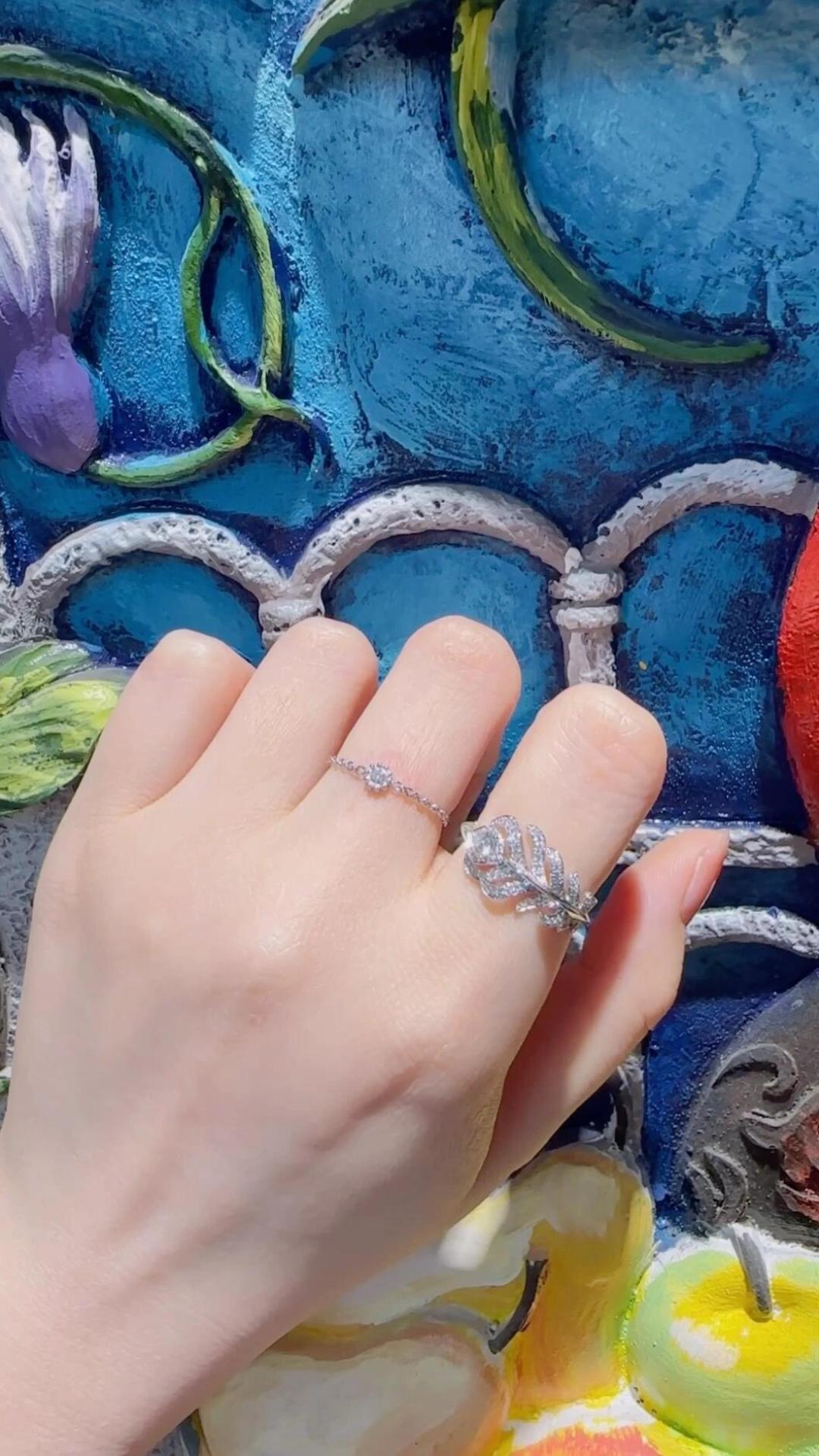 【】量大咨询客Fu❗【富婆系列-羽毛戒指】通体925纯银，6-7-8码数，18K真金电镀层，改了好几个版