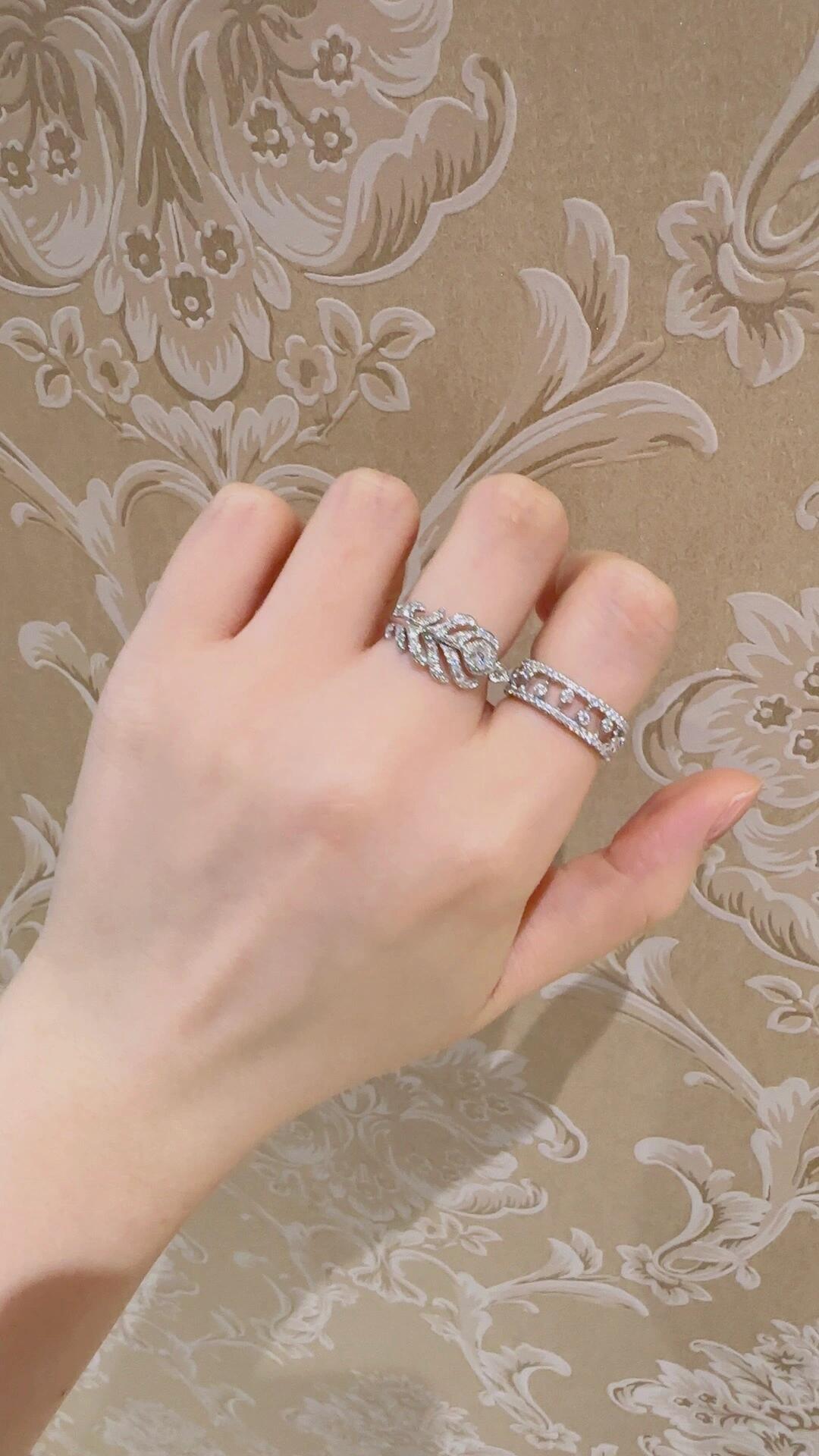 【】量大咨询客Fu❗【富婆系列-羽毛戒指】通体925纯银，6-7-8码数，18K真金电镀层，改了好几个版