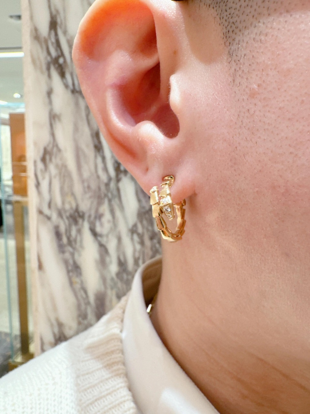 【】蛇形耳扣，可订做真金真钻，Pk市面各种金货❗️量大咨询客FuSERPENTI VIPER系列以创新前