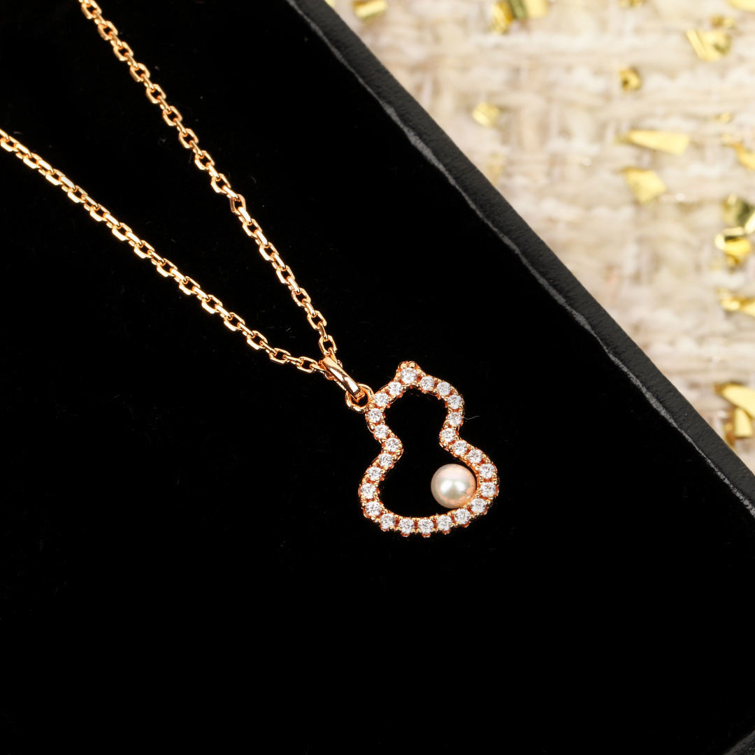 【】珍珠葫芦项链 可订做18K真金真钻版，只做对版真金货，价询客FuQeelin第一款拥有珍珠元素设计的