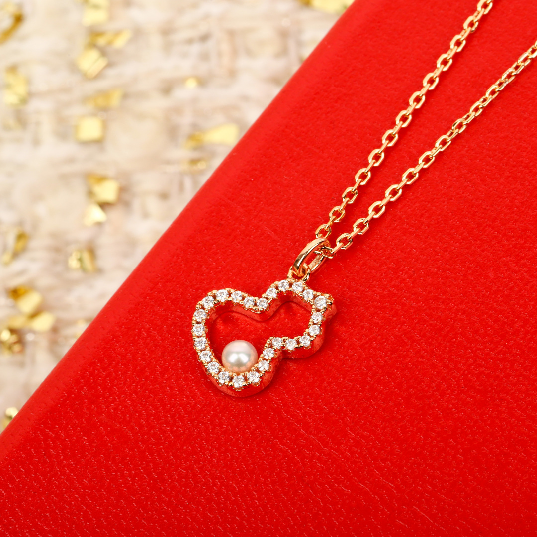 【】珍珠葫芦项链 可订做18K真金真钻版，只做对版真金货，价询客FuQeelin第一款拥有珍珠元素设计的