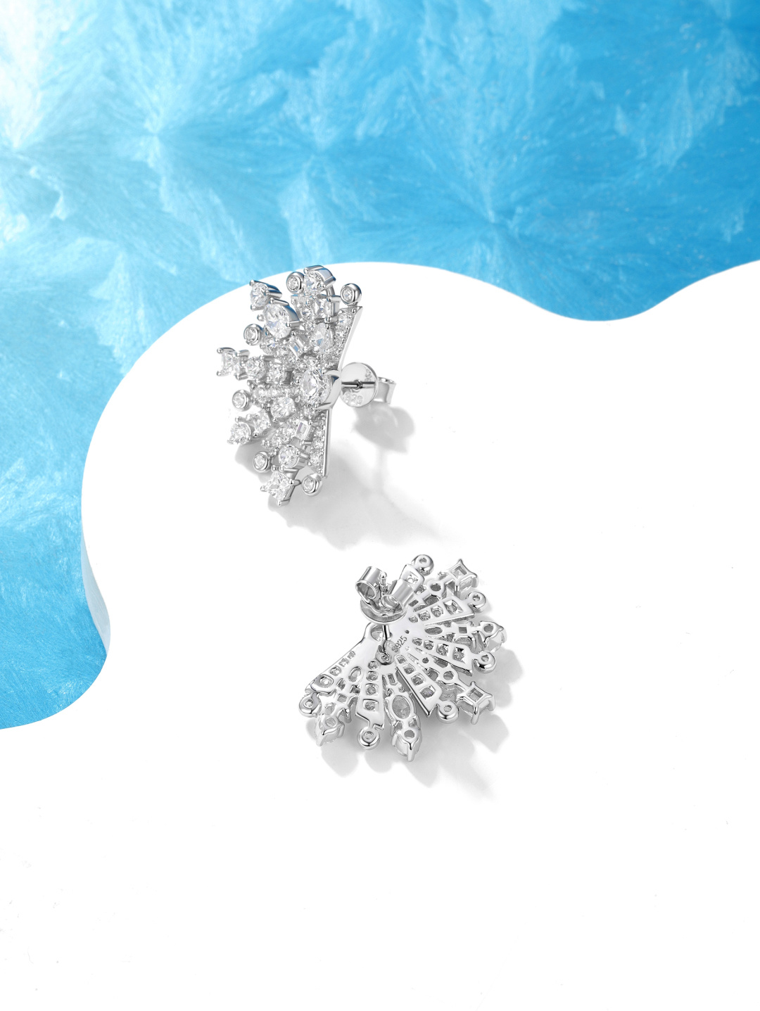 【】量大咨询客Fu❗️【彩宝系列-扇形钻石耳环】通体925纯银保色度做到目前市面最优！！独家配方！！里里