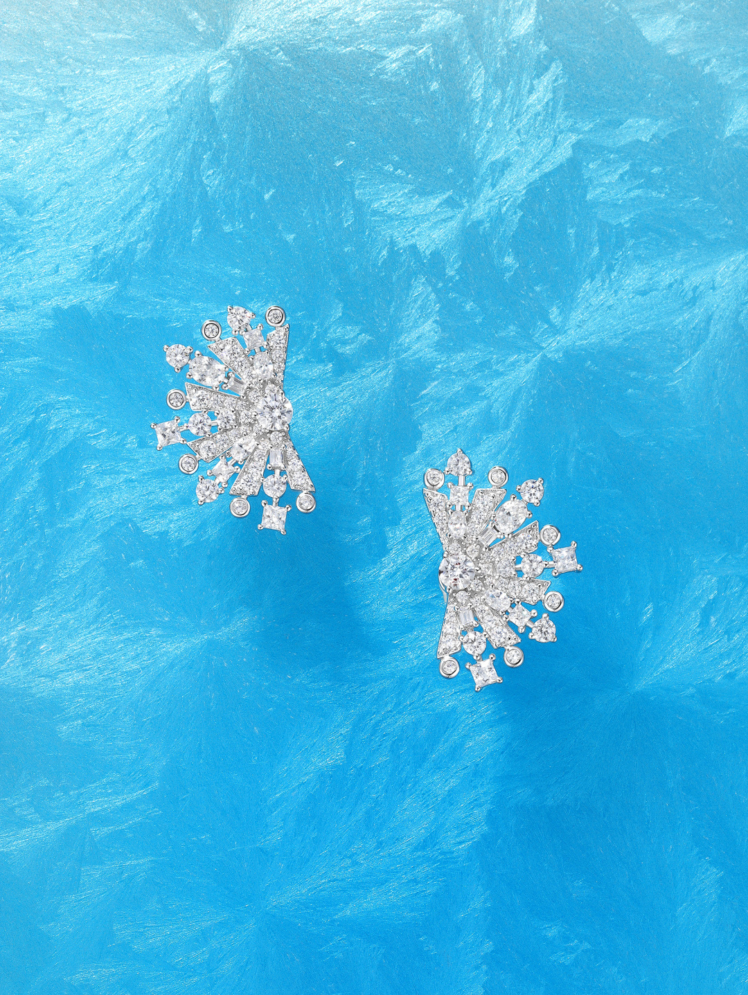 【】量大咨询客Fu❗️【彩宝系列-扇形钻石耳环】通体925纯银保色度做到目前市面最优！！独家配方！！里里