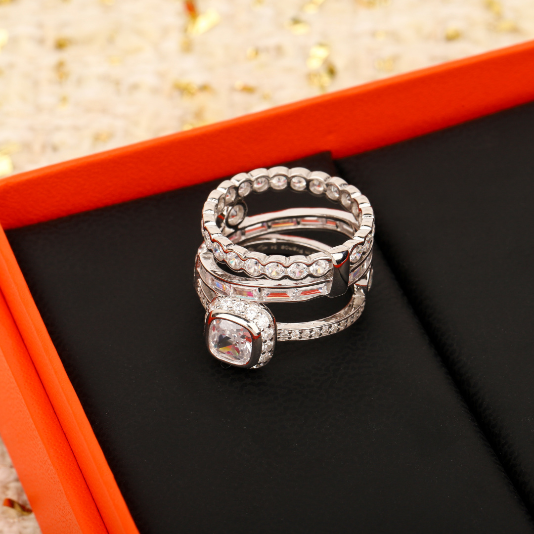 210961 [Our Product] Pig Nose Diamond Set Ring, can be customized with - Jewelry 3