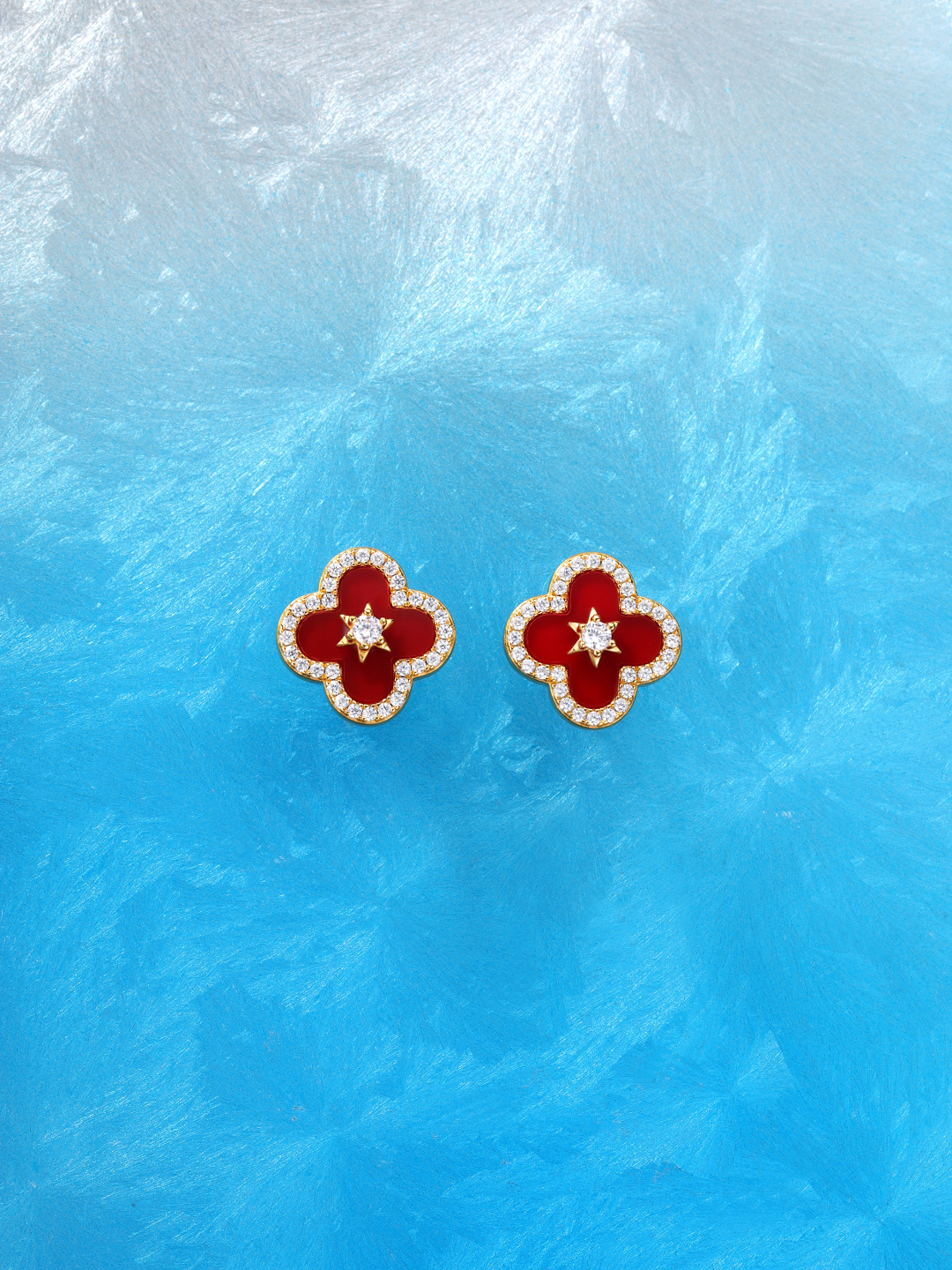 【】量大咨询客Fu❗️【彩宝系列-六芒星四叶草耳钉】通体925纯银➕耐磨保色度行业最新配方优金电镀！太赞