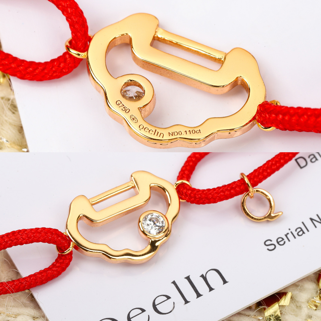 【】红绳手链， 可订做18K真金真钻版，只做对版真金货，价询客Fu红绳手链，唤起未泯童心。攀上藤蔓，发现