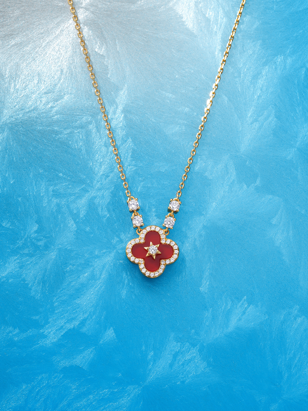 【】量大咨询客Fu【彩宝系列-六芒星四叶草项链】重工版本，非市面轻工版，通体925纯银➕耐磨保色度行业最