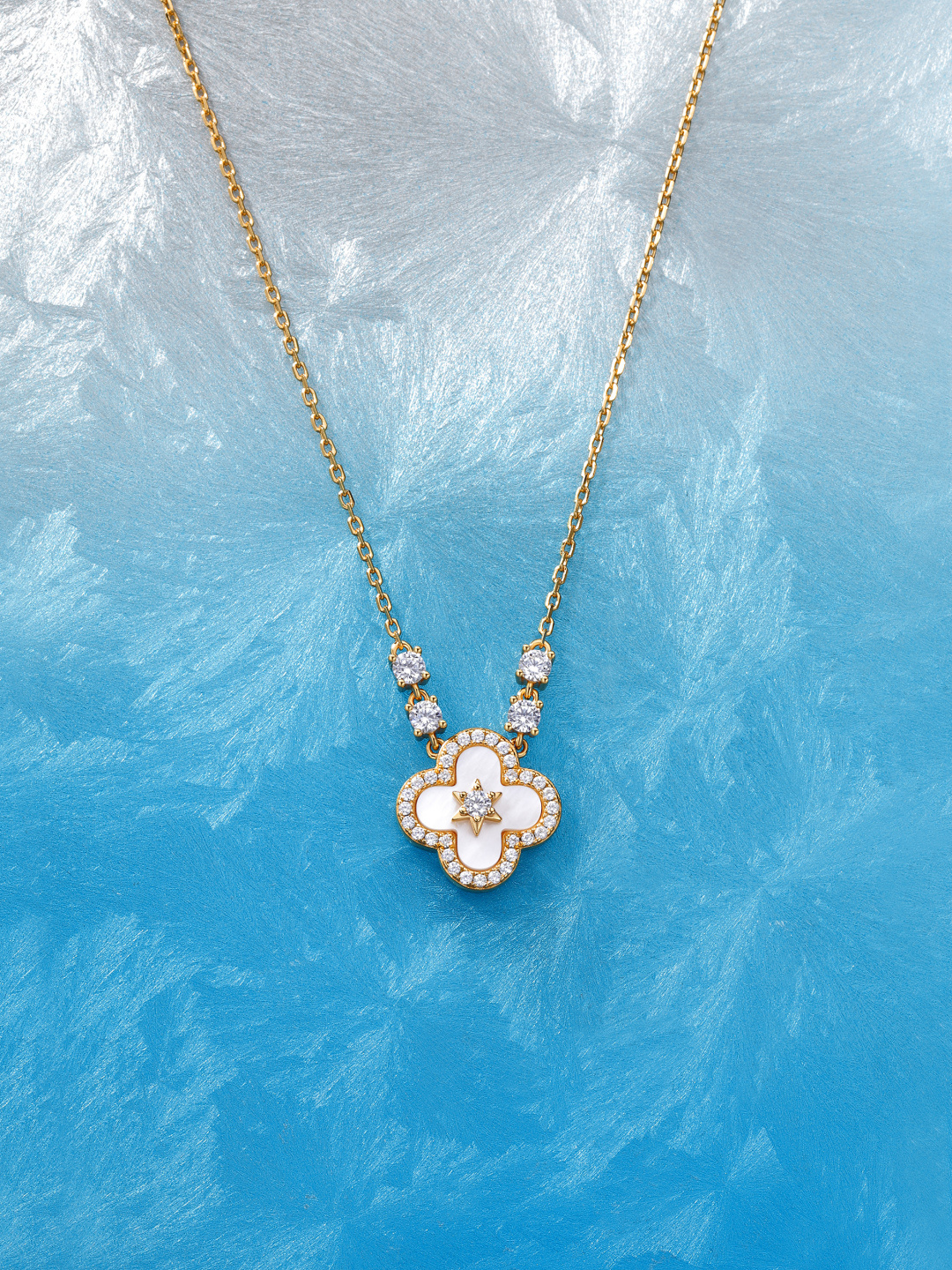 【】量大咨询客Fu【彩宝系列-六芒星四叶草项链】重工版本，非市面轻工版，通体925纯银➕耐磨保色度行业最