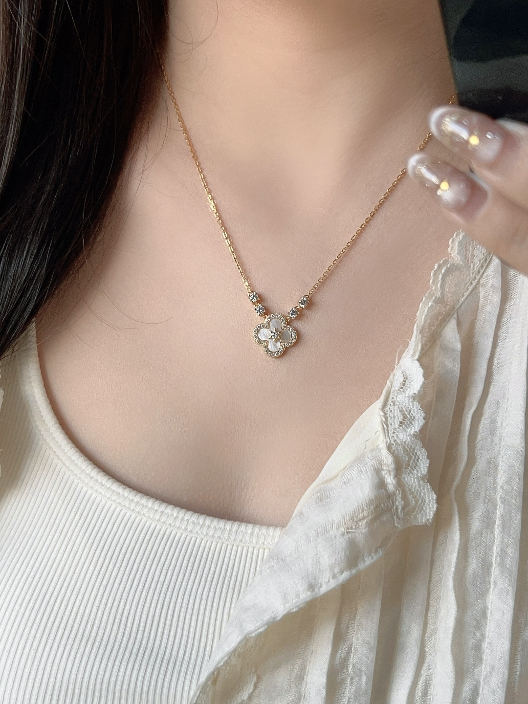 【】量大咨询客Fu【彩宝系列-六芒星四叶草项链】重工版本，非市面轻工版，通体925纯银➕耐磨保色度行业最