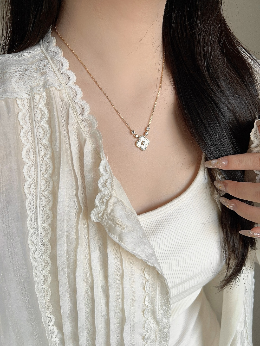 【】量大咨询客Fu【彩宝系列-六芒星四叶草项链】重工版本，非市面轻工版，通体925纯银➕耐磨保色度行业最