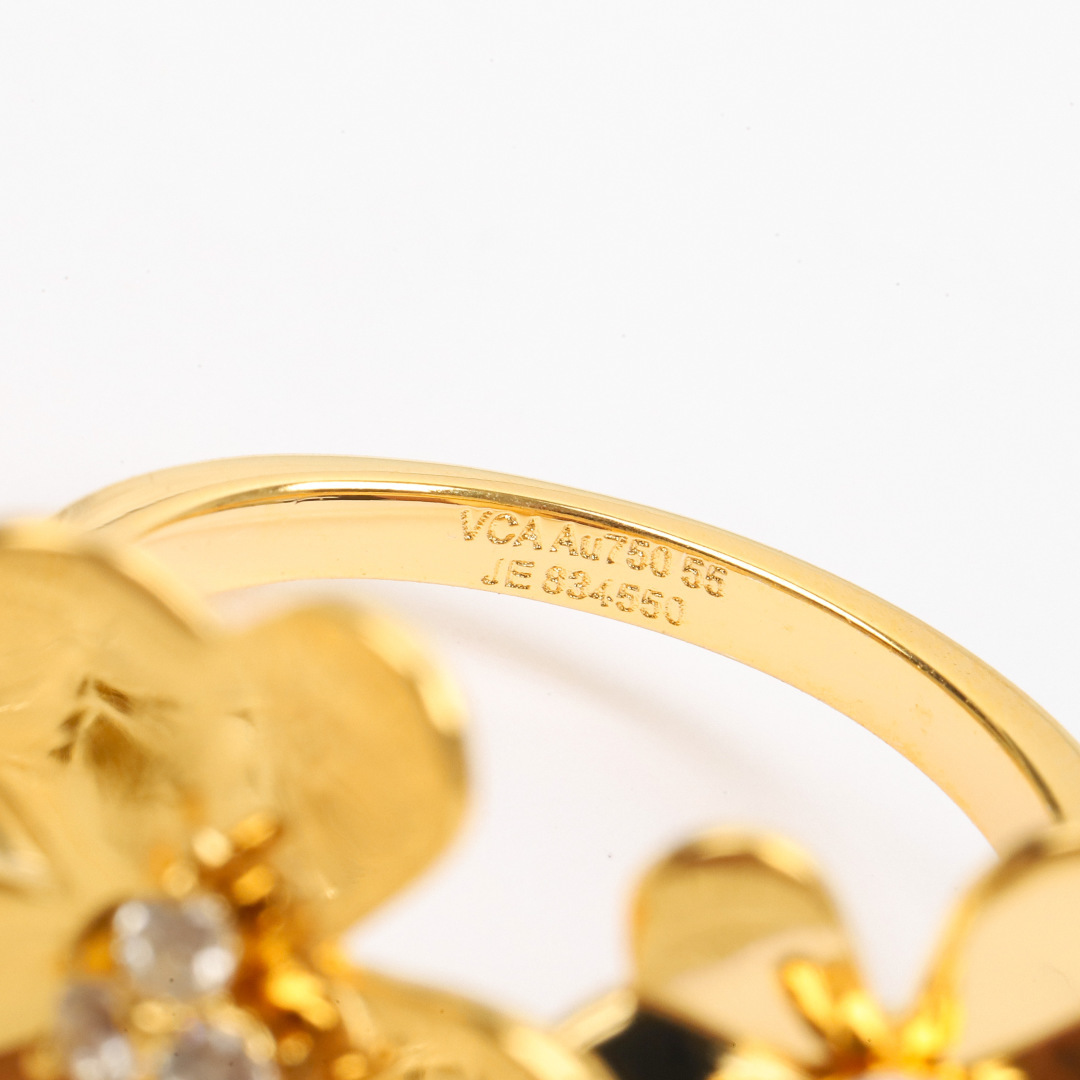 【】三叶草开口戒指 官网。44 000+ ，可订做18K真金真钻版，只做对版真金货，价询客FuFrivo