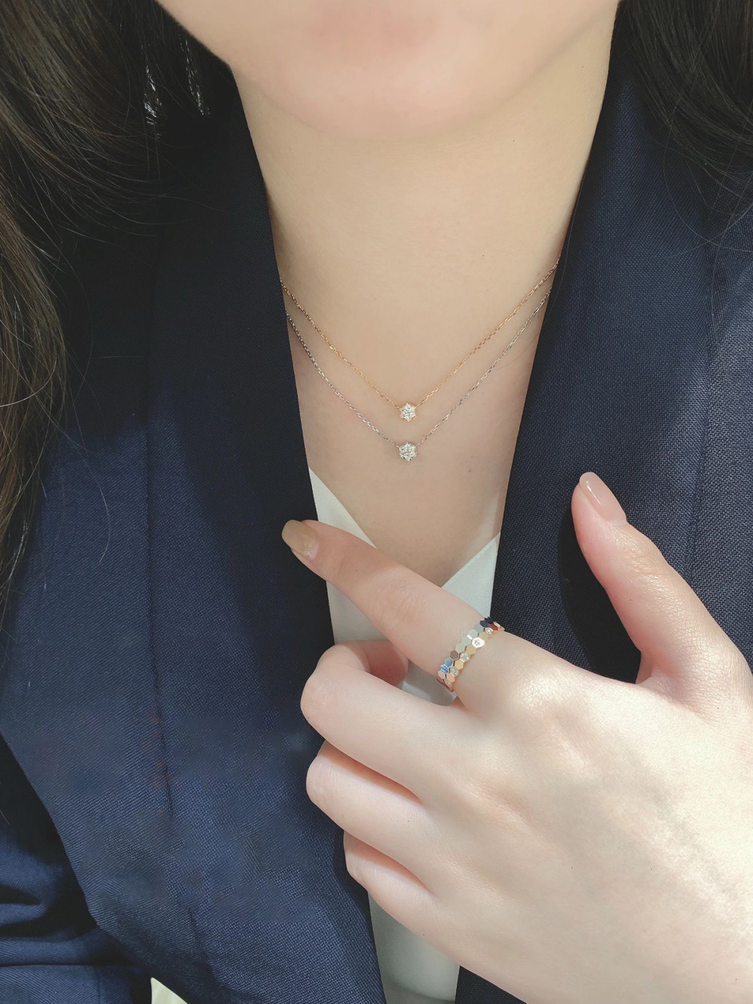 【】蜂巢项链， 可订做18K真金真钻版，只做对版真金货，价询客FuBee My Love吊坠在18K玫瑰