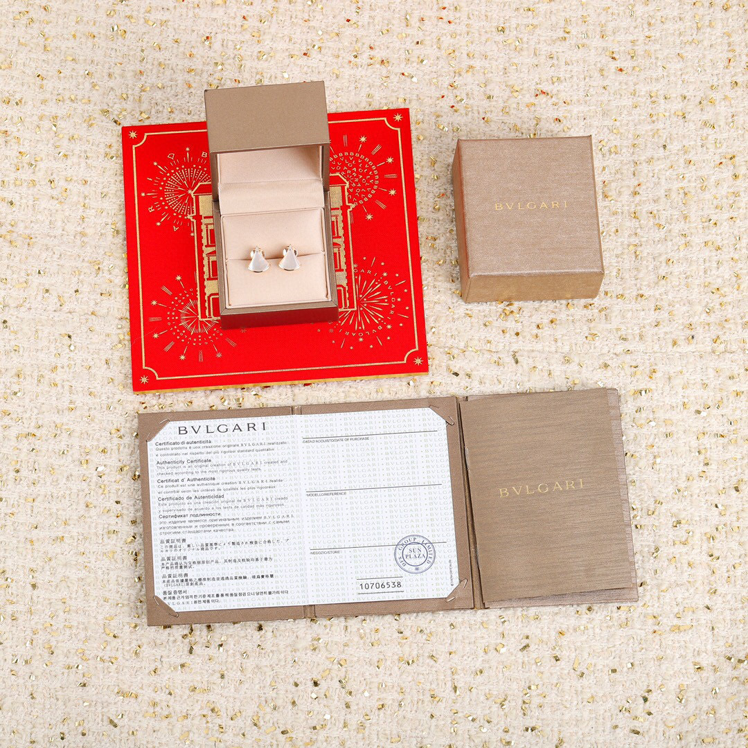 Bvlgari Fan-shaped Earrings Rose Gold Pavé Diamonds