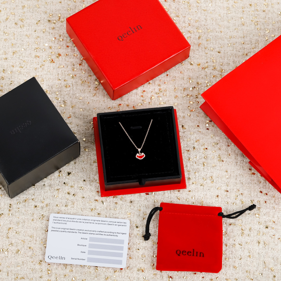 203689【Nuestro producto】Collar de candado Ruyi, mismo modelo que Liu Shishi, se puede personalizar en oro real y diaman…