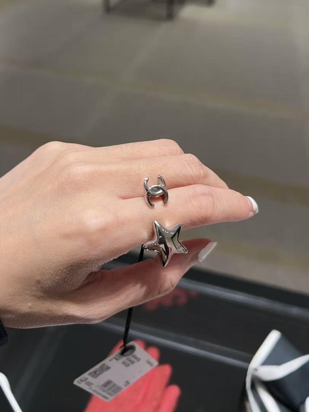 NO:881641,Xiaoxiang's new five-pointed star double C open ring 26S spring and summer latest model gold silver, Chanel ring, chanel, ring19860909小香新款五角星双C开口戒指 26S春夏最新款 金色 银色,香奈儿戒指,chanel,ring,Jewelry