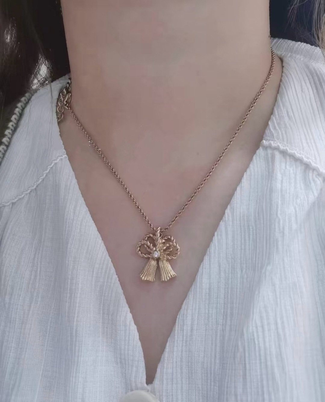 【】最爱的Vintage😍遇到绝对不能错过❗️【D!or金铃铛蝴蝶结项链】vintage系列，越看越好看
