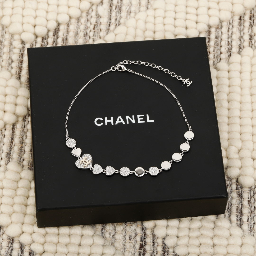 CHANEL Heart Double C Necklace