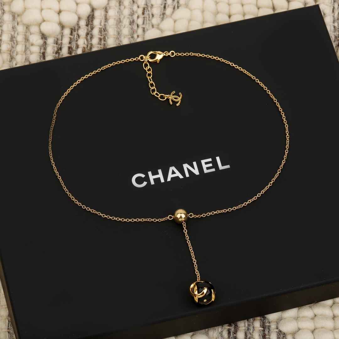 CHANEL Necklace Metal Pearl Pendant