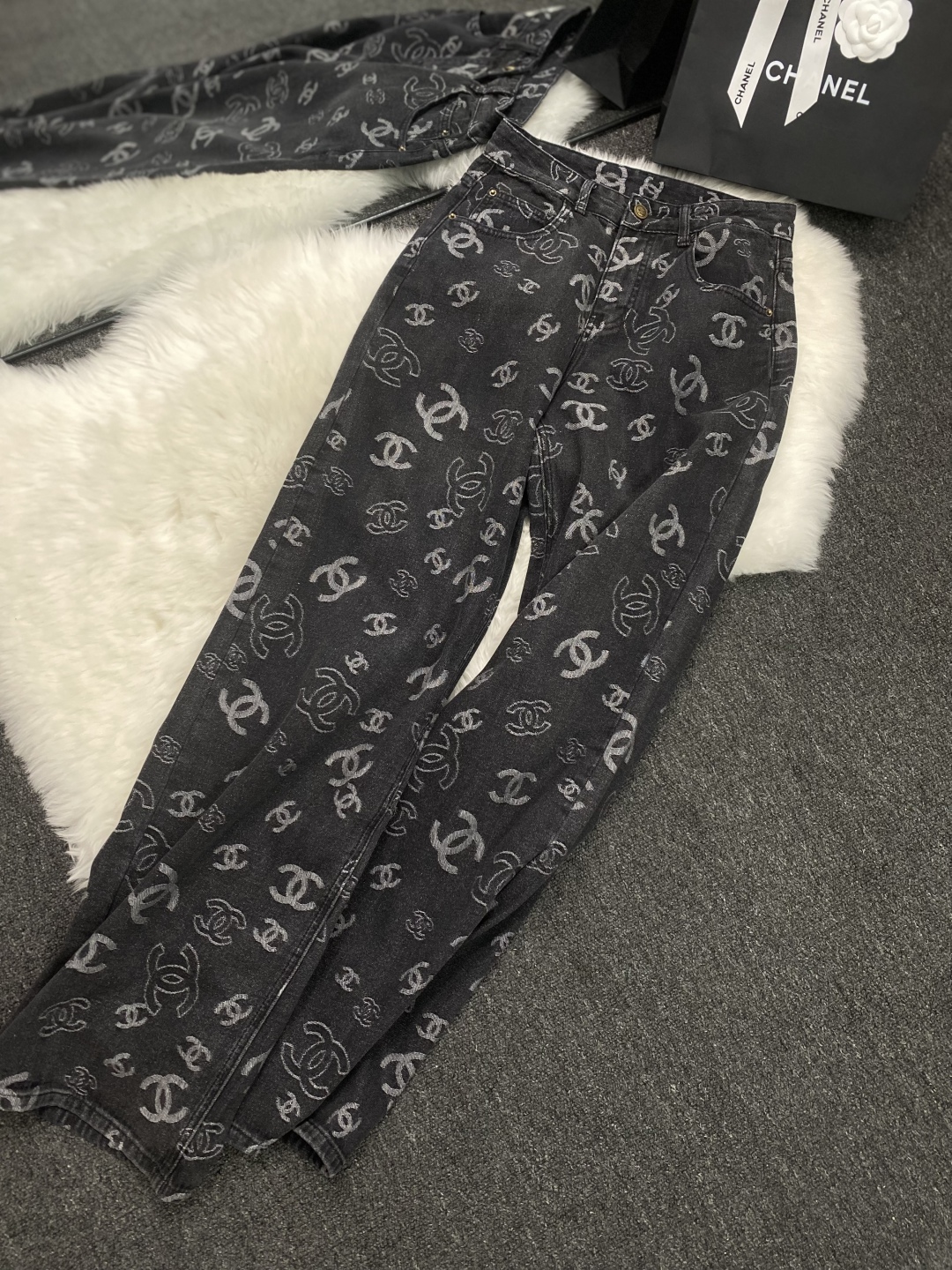 Chanel High-Waisted Wide Leg Jeans Y2K Style, High Quality Fabrics, Slim Fit 6 cmp i1741622192794 7504 0 4