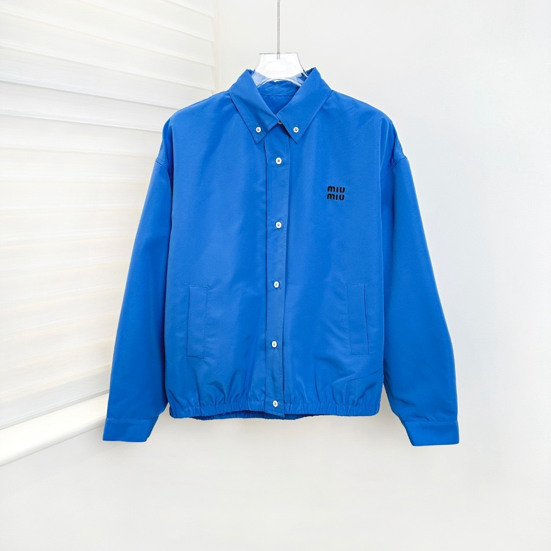 Miu Miu 25SS Embroidered Logo Jacket, Unisex Design, Spring/Summer Collection