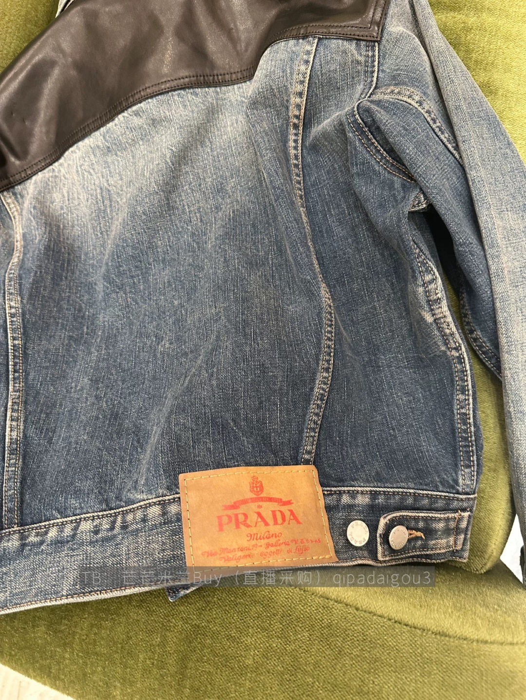 Prada 2025 Early Autumn Leather Denim Patchwork Jacket Unisex Blue 4 cmp i1753767252259 3146 0 0