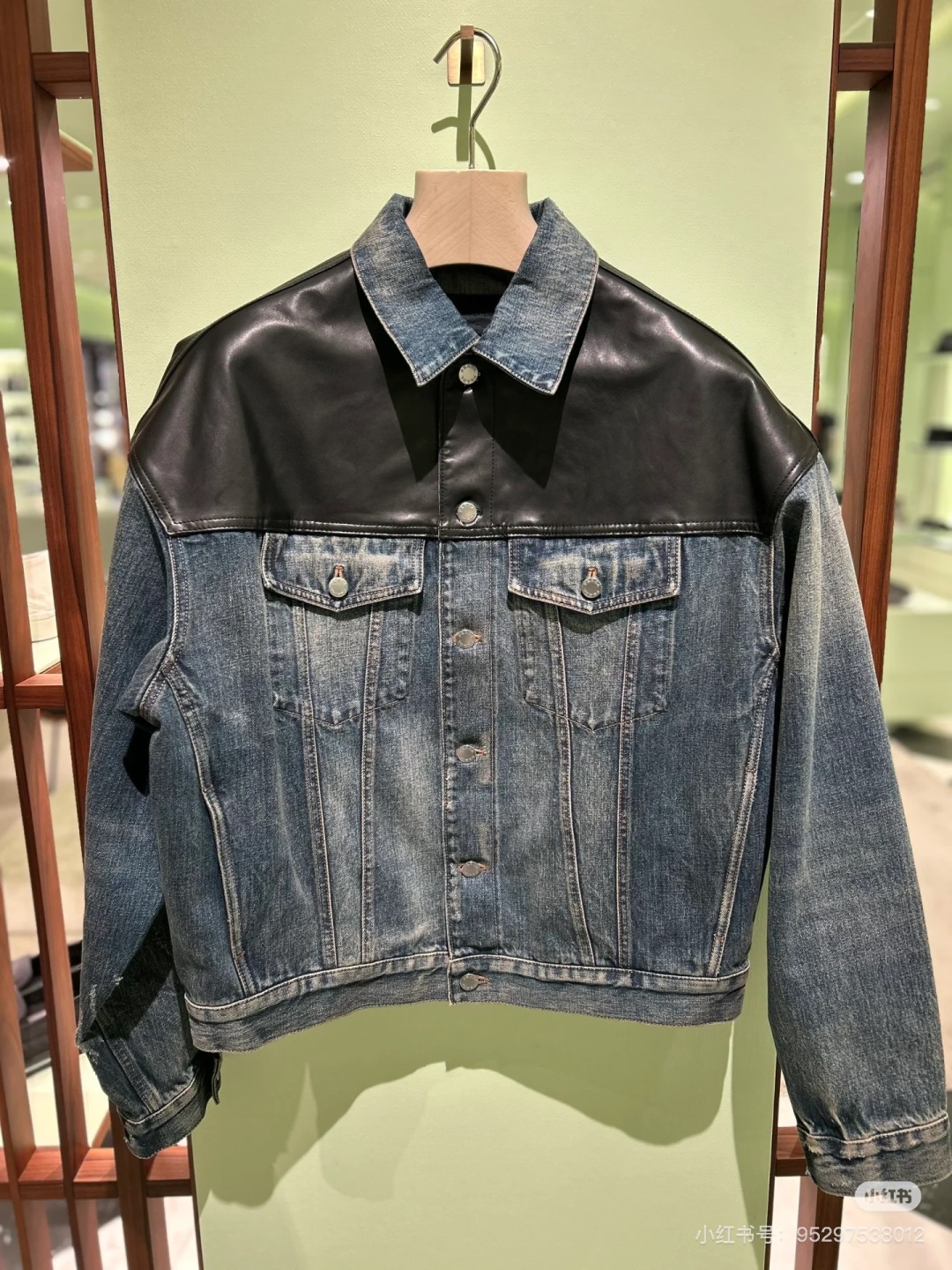 Prada 2025 Early Autumn Leather Denim Patchwork Jacket Unisex Blue 2 cmp i1753767269248 7504 0 1