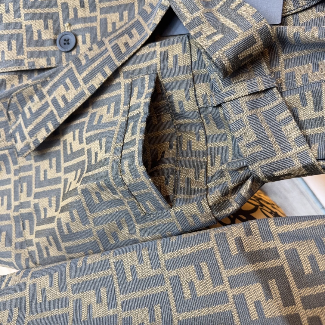 Fendi Jacquard Trench Coat, Convertible Collar, Double F Monogram, Brown 6 cmp i1754489970701 5191 0 4