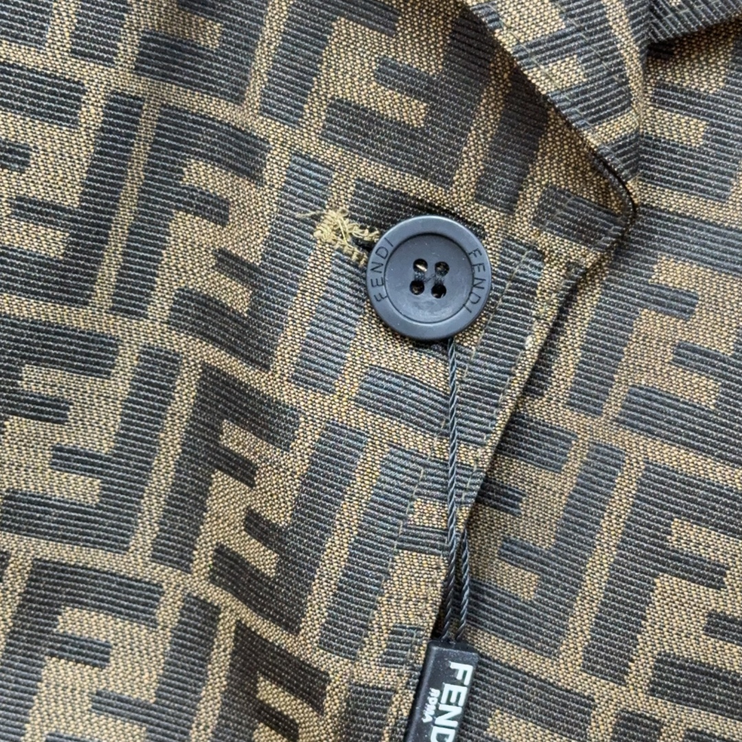 Fendi Jacquard Trench Coat, Convertible Collar, Double F Monogram, Brown 5 cmp i1754489972257 714 0 3