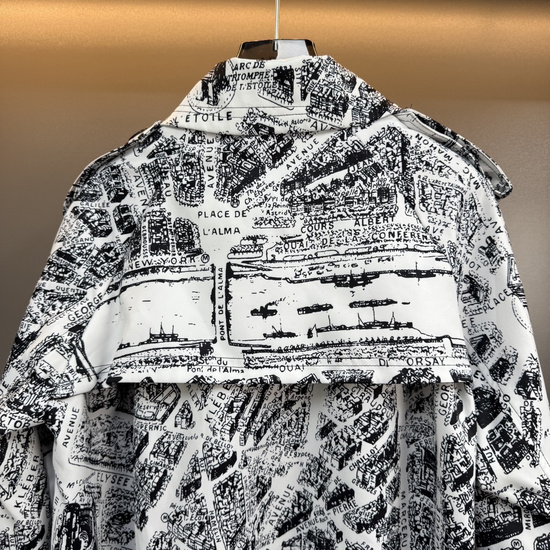 Dior Paris Map Print Long Trench Coat 2025SS, White, S/M/L 6 cmp i1756354119966 6317 0 5