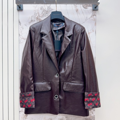 Louis Vuitton 2025 Fall/Winter Faux Leather Blazer - Chic & Comfortable 1 Louis Vuitton 2025 Fall/Winter Faux Leather Blazer - Chic & Comfortable