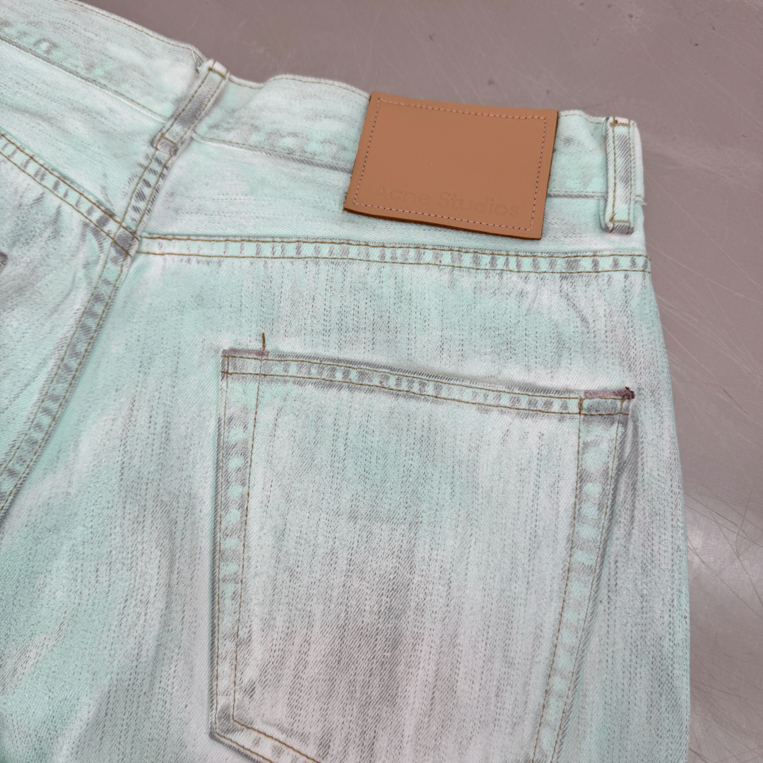 Acne Studios Reflective Vintage Jeans - Distressed Denim in Light Green 4 cmp i1738990125455 3993 0 3