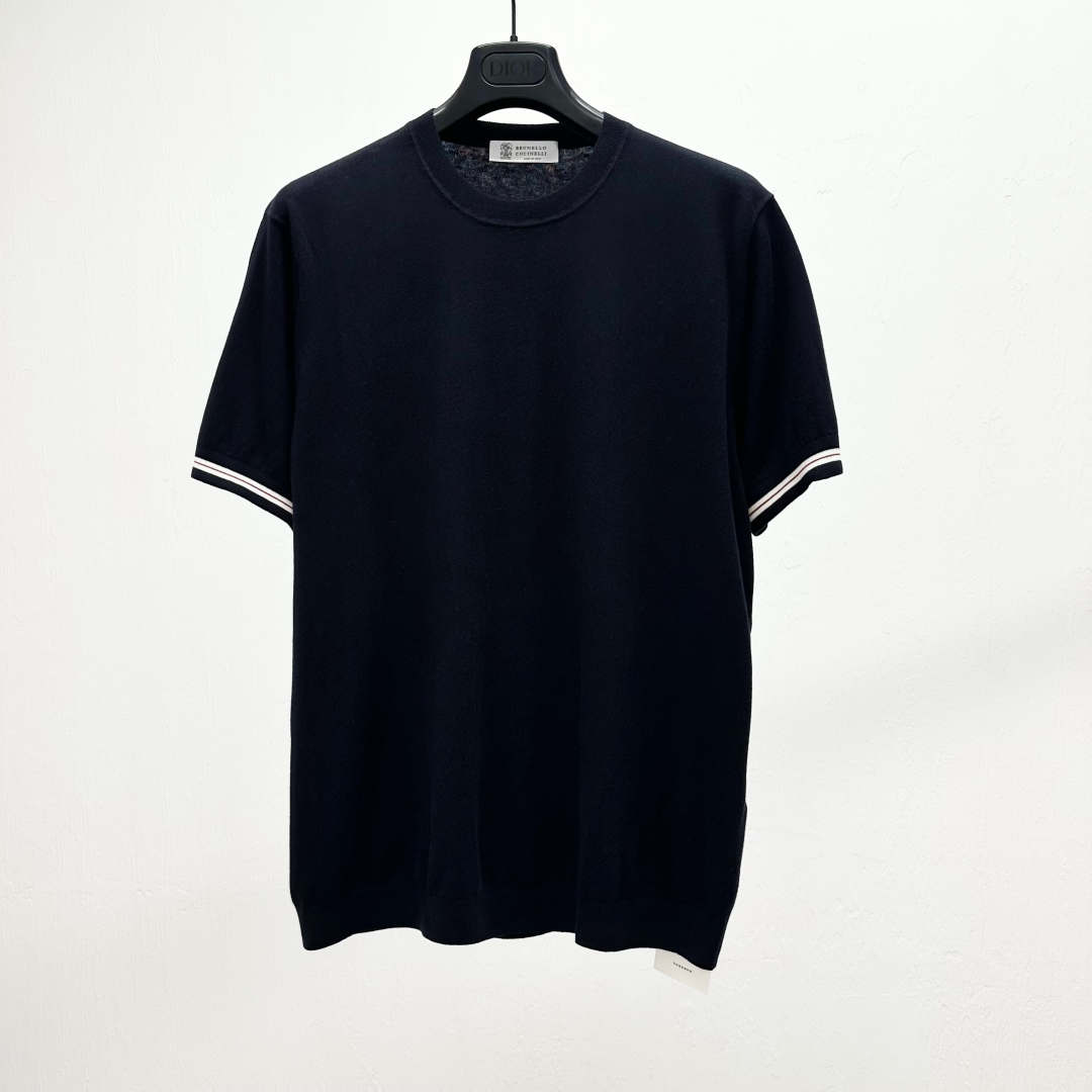 Brunello Cucinelli Knit Crew Neck T-Shirt | Short Sleeve Tee 1 cmp a1746867872740 5327