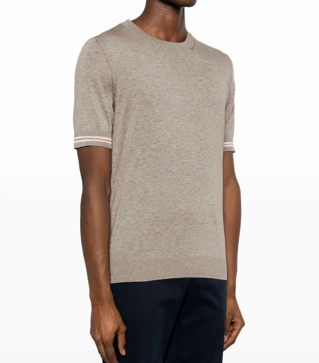 Brunello Cucinelli Knit Crew Neck T-Shirt - Short Sleeve Casual Tee 1 Brunello Cucinelli Knit Crew Neck T-Shirt - Short Sleeve Casual Tee