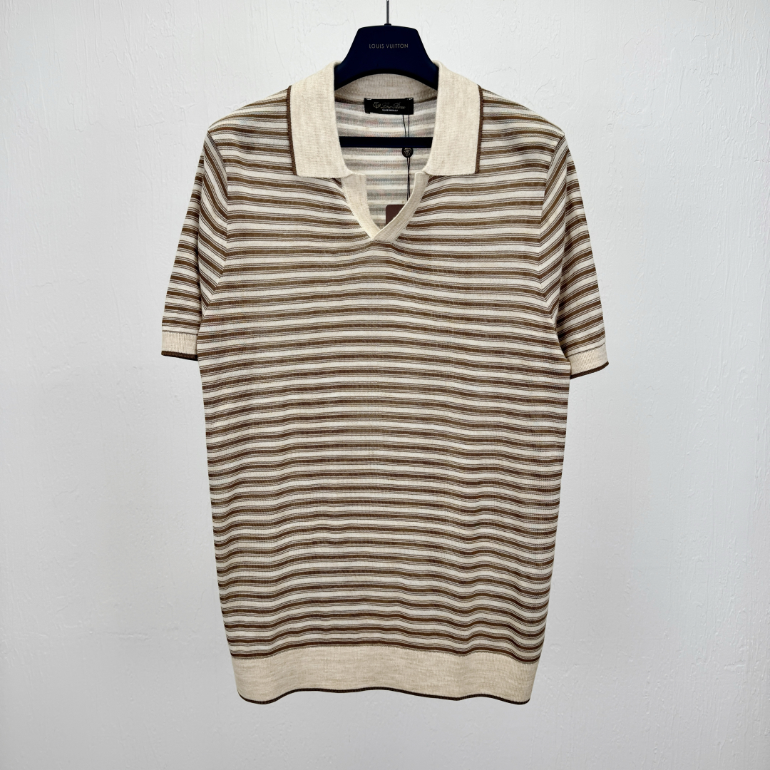 Loro Piana Men's Striped Jersey Knit Polo Shirt - Stylish Short Sleeve Top 2 cmp i1748587789345 2338 0 0